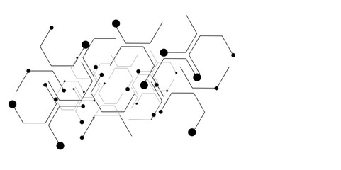 Vector Illustration of Hexagons Pattern, Geometric Abstract Background with Simple Hexagonal Elements, computer network .geometric hexagon shape. connection concept