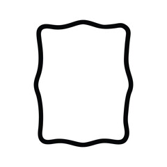 Minimalist Wavy Frame Outline vector art illustration