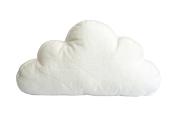 PNG Soft white cloud-shaped pillow on black background