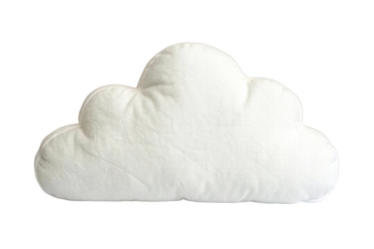 PNG Soft white cloud-shaped pillow on black background