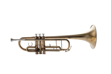 Obraz premium PNG Golden brass trumpet with detailed valves and bell on clear background