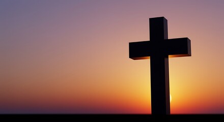 Sunset Silhouette: Cross at Dawn