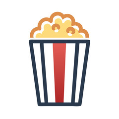 Popcorn Bucket Icon Representing Movie Snacks and Cinema Entertainment
