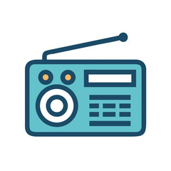 Fototapeta premium Radio Receiver Icon Representing Audio Transmission and Signal Reception Device