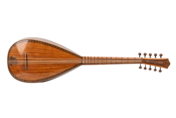 PNG Classic wooden oud lute with detailed fretboard and tuning pegs