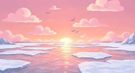 Roseate Polar Sunset