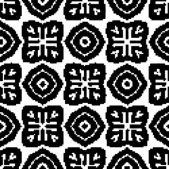 Abstract texture for fabric print, card, table cloth, furniture, banner, cover, invitation, decoration,weaving, plaid,wrapping,knitting. Repeating pattern.Black and 
white color.
