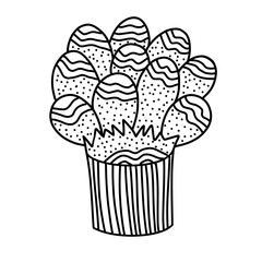 Outline ornamental plant images. Hand drawn illustrations. Children's coloring pictures.