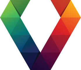 V monogram origami style