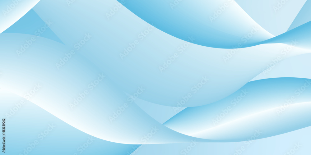 Poster abstract geometric white and blue color background with curve lines. vector illustration.