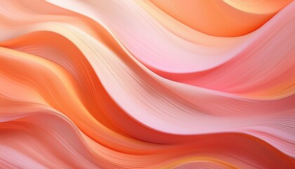 abstract background of orange and pastel pink waves