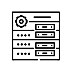 Fototapeta premium Server Panel Icon Representing Centralized Data Control and Network Administration