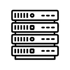 Server Rack Icon Representing Data Storage and Network Management Infrastructure