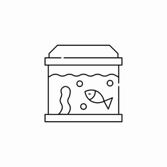 aquarium with fish icon sign vector