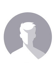 Simple white gray avatar placeholder icon design. Profile photo placeholder icon on transparent background. Vector illustration.