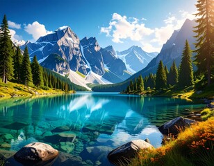 mountain lake in the mountains
