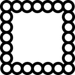 Circles positioned to form a square layout resembling a framed grid.