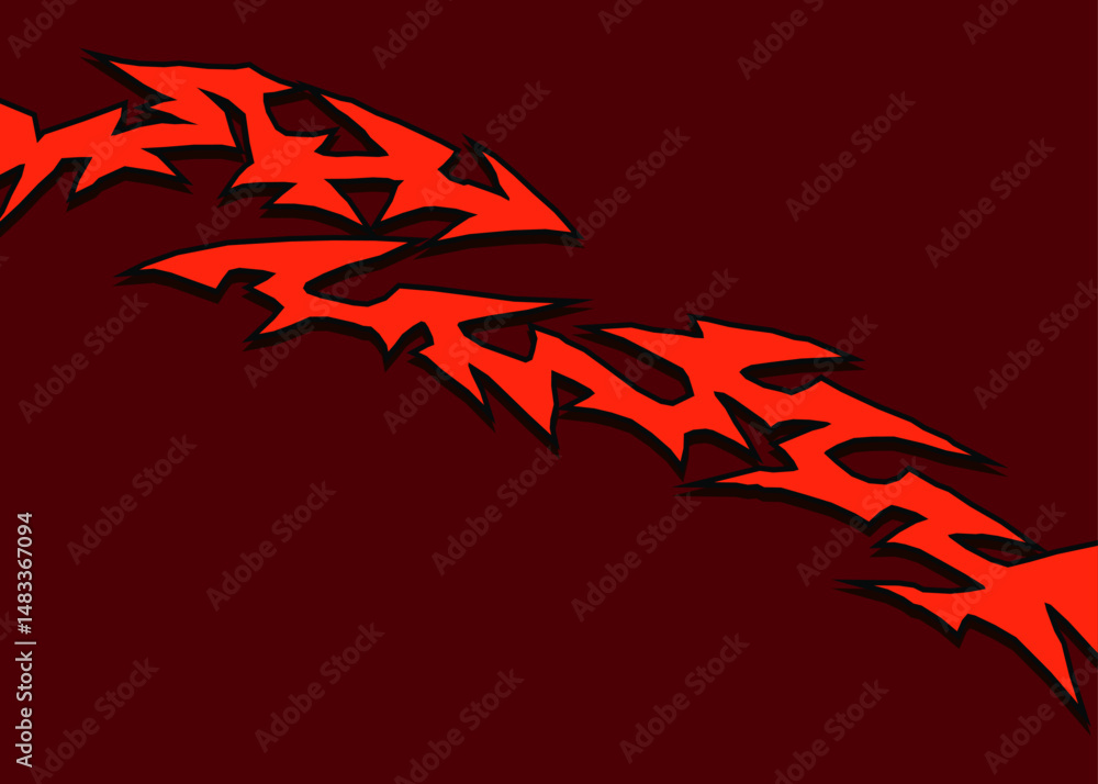 Aufkleber abstract background with curved geometric tribal pattern and with some copy space area