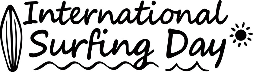 international surfing day vector on transparent background for banner,flyer,poster
