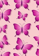 Pink Butterfly Pattern, Soft Pastel Background