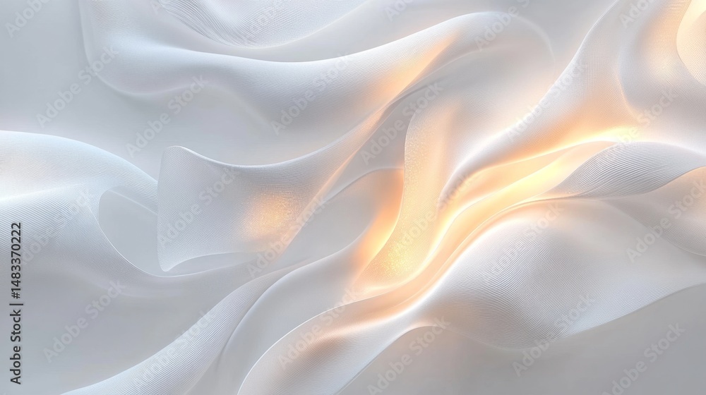 Poster creating a serene atmosphere with a refined abstract white background and soft gradients for graphic