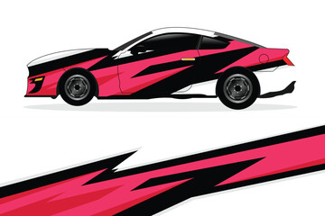 Stylish pink and black sports car illustration