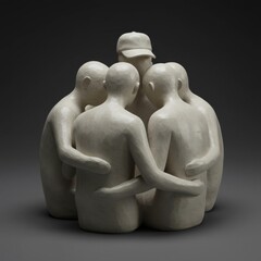 Obraz premium Beige Clay Sculpture of Figures in a Circle