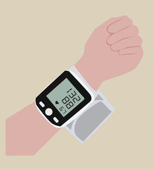 tonometer examining checking blood pressure.Digital Sphygmomanometer