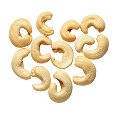 Obraz premium Pile of cashew nuts isolated on transparent background