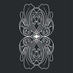 An illustration of a vectors different type of  flowers, traditional and cultural alpona design in continuous line art drawing style.