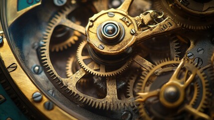 Intricate Gears of a Mechanical Watch: A Close-Up View