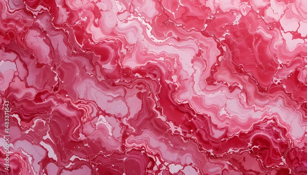 Aufkleber abstract red marble texture background displaying swirling patterns and elegant veins, ideal for des