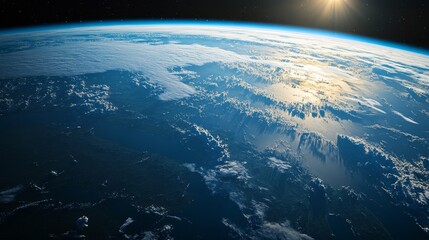 Fototapeta premium Exploring earth’s curvature from space satellite imagery of our planet aerial perspective natural beauty