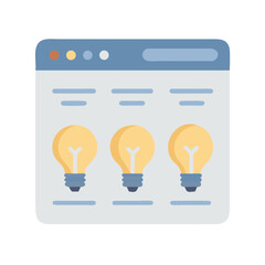 Web Interface with Bulbs Icon Representing Online Ideas, Innovation, or Creative Platform