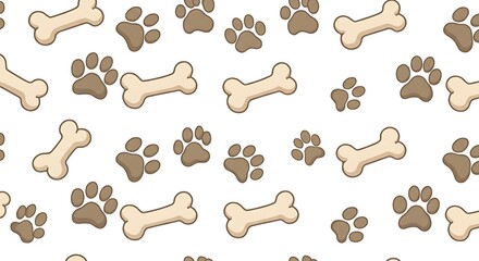 Paw Prints & Bones: Charming Doggy Pattern
