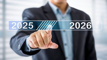 Obraz premium Progression of business strategies from 2025 to 2026 corporate environment professional setting strategic development