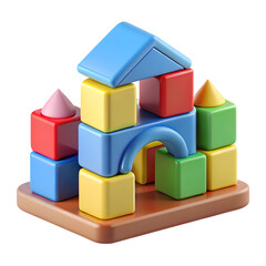 Obraz premium Colorful Wooden Toy Blocks for Kids to Build and Play