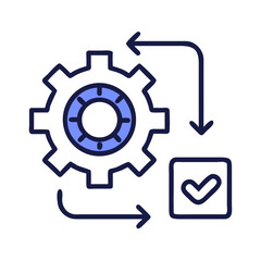 Obraz premium Workflow with Gear Icon Representing Process Automation and System Optimization