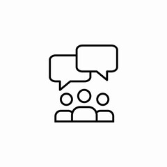 group of people discussion dialog icon sign vector