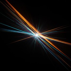 Abstract Light Burst Background with Teal and Orange Rays