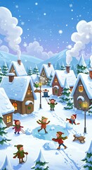 Snowy Village Merriment