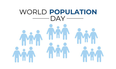 World Population Day. Celebrating Global Unity and Awareness on July 11th. Banner, cards, prints, social media, poster, flyer and background design template.