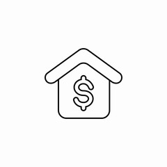 house with dollar symbol icon sign vector