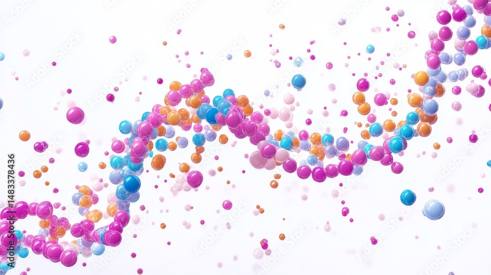 Poster visualizing biological processes a simple and clean representation of biological particles in abstra