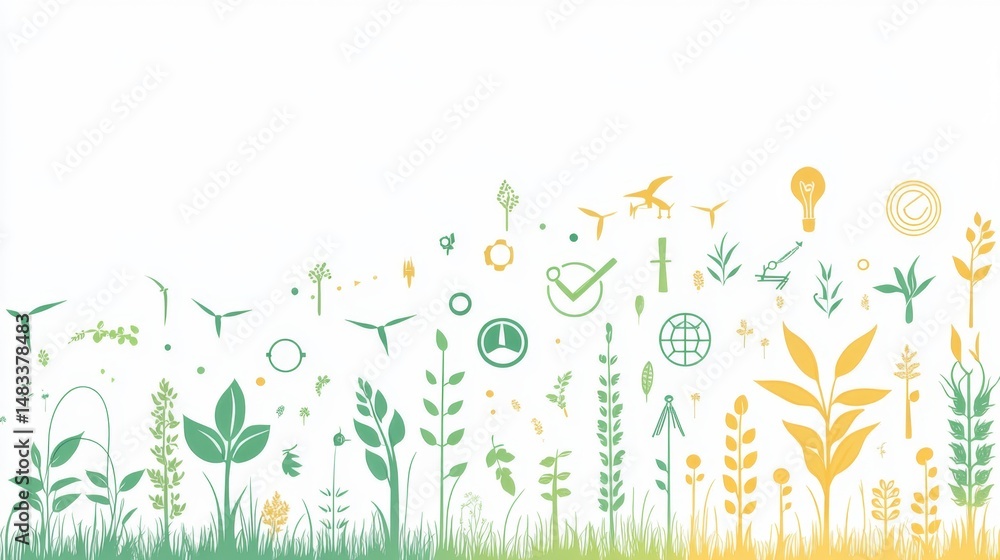 Poster exploring sustainable farming practices in green crop bioeconomy simple concepts and insights
