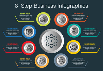 Circle chart infographic template with options for presentations, advertising, layouts, annual reports
