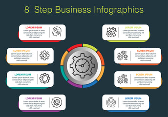 Circle chart infographic template with options for presentations, advertising, layouts, annual reports