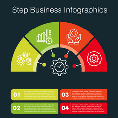 Circle chart infographic template with options for presentations, advertising, layouts, annual reports