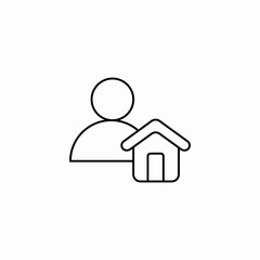 human figure house icon sign vector