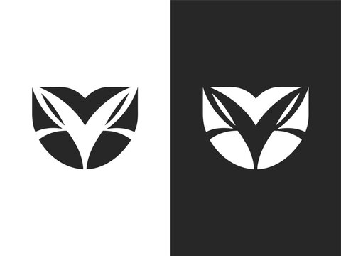 Stylized Letter V or Wings Emblem for Branding, Unique Geometric Design - Abstract Mark for Security or Aviation, Letter V Logo, Wings Logo Icon, Modern Emblem, Tech V Emblem Logo